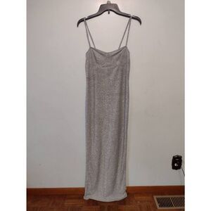 PrettyLittleThing size 10 Silver Shimmer Sparkle Full Length Dress